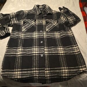 Womens Coffee Shop Plaid Shacket Size 2x Button Up Jacket Hipster Lumberjack